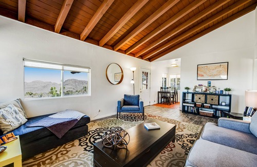 Joshua Tree Highlands House | Dog-friendly desert oasis with mountain views, private cowboy pool, WiFi, & AC