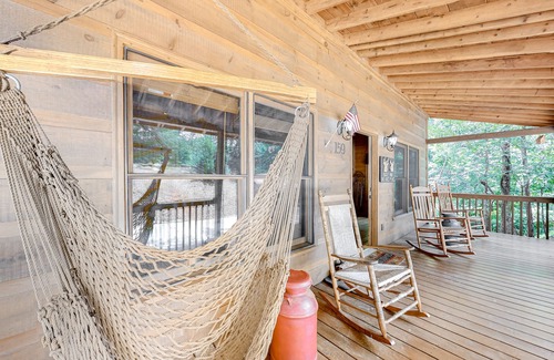 Ellijay Cabin | Dog-Friendly Forest Cabin with Hot Tub, Shared Pool, Game Room, Two Decks