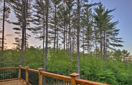 Bethel Cabin | Dream Log Cabin in Bethel with Private Deck!