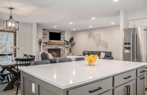 West Omaha House | Elegant 4BR Getaway! Firepit, BBQ & Private Pool!