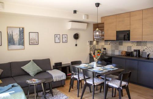 Harrachov Apartment | ENJOYHARRACHOV - Atraktivní slunný klimatizovaný apartmán 14 v centru Harrachova se saunou, parkováním, Wifi-WLAN, SAT, herní konzolí, PC s win 10, Netflix zdarma a možností dobíjení auta s jedinečným výhledem na Čertovu horu se skokanskými můstky