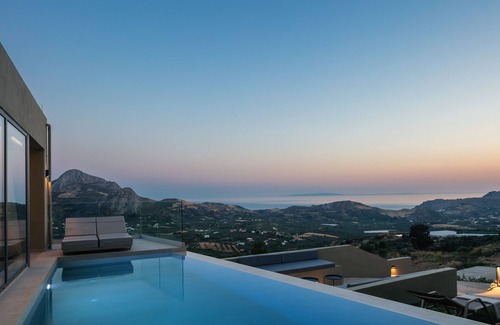 Agios Vasileios Villa | Epsilon Villa, Private Heated Swimming Pool Garden, Panoramic Sunset