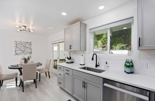 Burley House | Experience elevated comfort in this thoughtfully designed retreat. Featuring two inviting bedrooms, a fully equipped kitchen, and serene details, it blends simplicity with style for a clean, welcoming stay.
