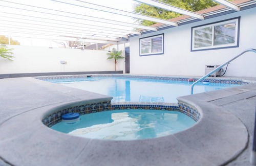 Las Vegas House | Experience Vegas at North Star Retreat – Modern Home with Pool, Games and More!