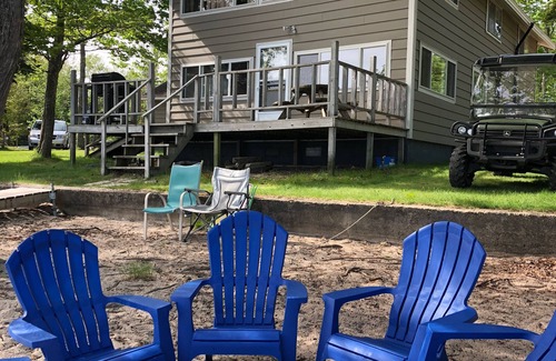 Au Train Cabin | Family Relaxation exists here! On the beach, dock, swim, bonfires, gas fireplace
