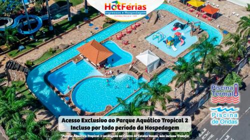 Prive das Caldas Apartment | Flat Enseada em Caldas Novas, incluso Parque Aquático com Água Termal e Roupa de Cama, Parcele em até 6x - HotFérias