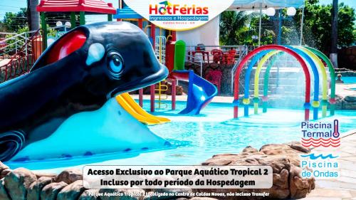 Prive das Caldas Apartment | Flat Enseada em Caldas Novas, incluso Parque Aquático com Água Termal e Roupa de Cama, Parcele em até 6x - HotFérias