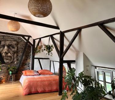 Pellenz Apartment | Gemütliches Dachzimmer mit Kamin