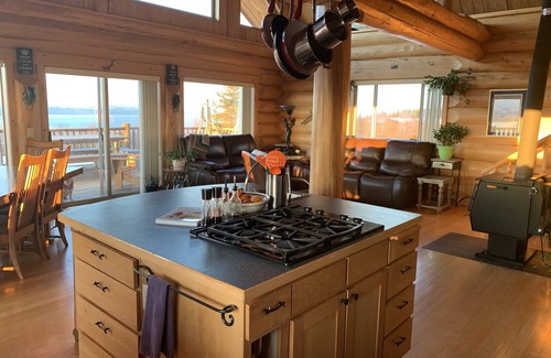 Homer House | Gorgeous Log Home with Stunning Views, Hot Tub, Fire Pit & Infrared Sauna