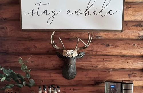 Lawndale Cabin | Gorgeous XL Log Cabin in Bloomington, IL! 2 Game Rooms + Hot Tub & Sauna!