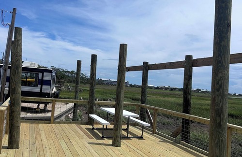 Keaton Beach RV Rental | Gulf front RV Site, hook up and step up , take a breath and enjoy the sunsets