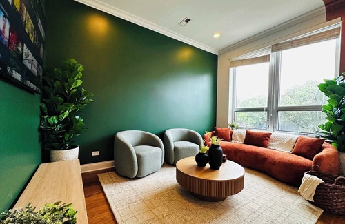 Near West Side Apartment | Gym, Garage Parking, Balcony, Sleeps 4