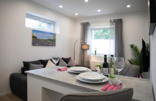 Wolfsburg Apartment | HANNIBAL - Design Apartment Lavendel 4, VW Nähe, Parkplatz, Küche, HighSpeed-WLAN, Fitness, Solarium