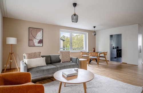Altstetten Apartment | Hip Altstetten 1BR w/Storage Room & W/D, nr Shops, by Blueground