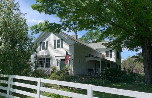 Greenville House | Historic Hudson Valley farmhouse with scenic barn and fire pit on a working farm