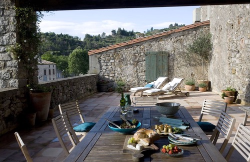 Lagrasse House | House La France -Terrace Apartment. RIVERSIDE home overlooking the river Orbieu