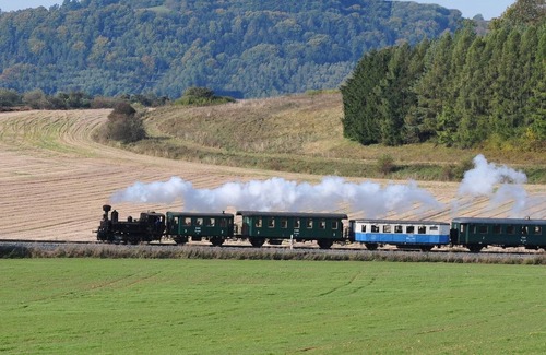 Ktova House | House with the pool and fenced garden. Great view at Trosky Castle!