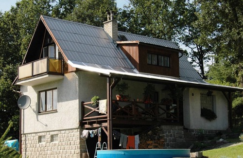 Ktova House | House with the pool and fenced garden. Great view at Trosky Castle!