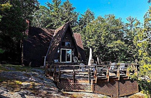 Georgian Bay Cottage | Iconic Double A Frame Island Cottage in the Muskokas