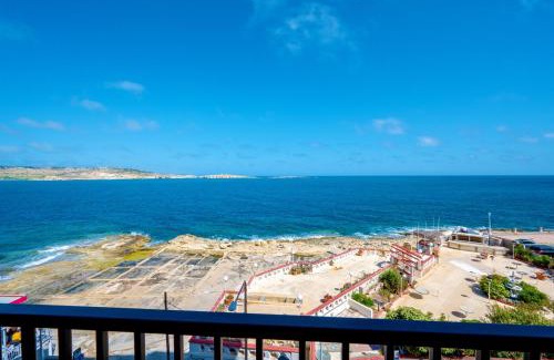 Bugibba Apartment | Islet Promenade Seafront Family Apartment with 2 balconies by Getawaysmalta