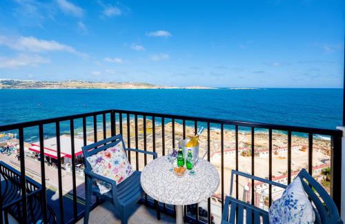 Bugibba Apartment | Islet Promenade Seafront Family Apartment with 2 balconies by Getawaysmalta