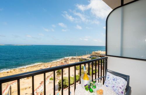 Bugibba Apartment | Islet Promenade Seafront Family Apartment with 2 balconies by Getawaysmalta