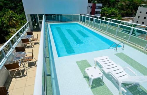 Cabo Branco Apartment | Joao Pessoa Cabo Branco - Flat Vista Mar- 418- Green Sunset com piscina frente mar