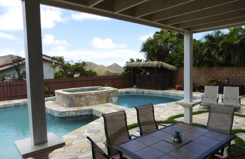 Keolu Hills House | Kailua Home Pool & Spa with amazing views