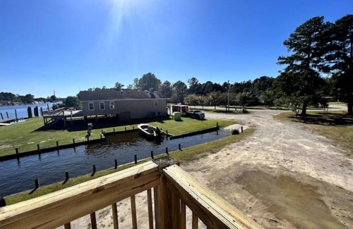 Coinjock Apartment | Knot Two- Balcony View of ICW- Dog Friendly
