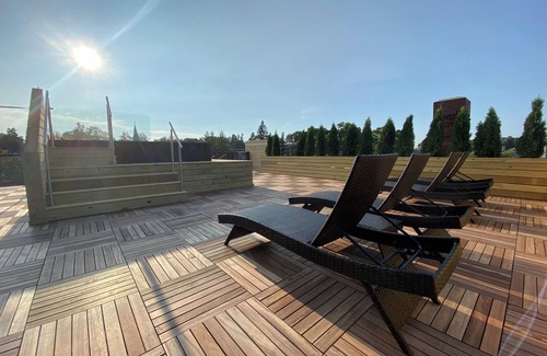 Charlevoix Apartment | Kroger Lofts | Unit B | Rooftop Pool | Lake Views