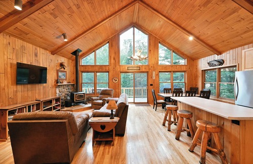 Clam Lake Cabin | Lakefront Cabin w/Pool Table+Waterfall: Northwoods Nostalgia + Modern Amenities