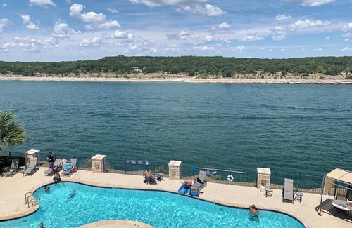 Highland Lake Estates Villa | Lakefront Hill Country Hacienda on Lake Travis with Heated Indoor Pool!