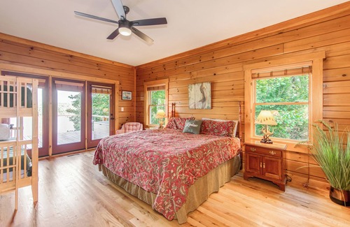 Dixie - Berryhill Cabin | Lakefront Log Cabin - Hot Tub, Pickleball Ct, Fire Pits, 2-Story Dock, Game Room