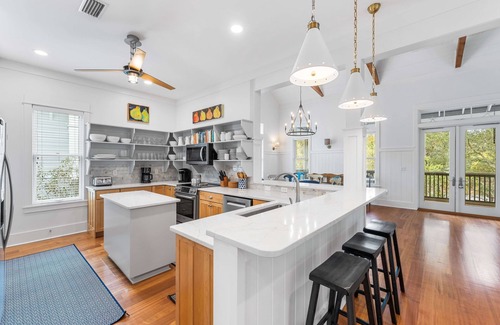 Cottage District House | Large Designer Home with Prime Watercolor Location near Tennis and Seaside Path