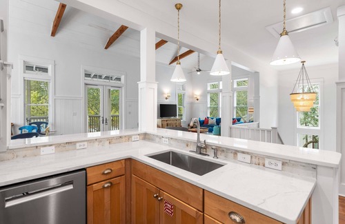 Cottage District House | Large Designer Home with Prime Watercolor Location near Tennis and Seaside Path