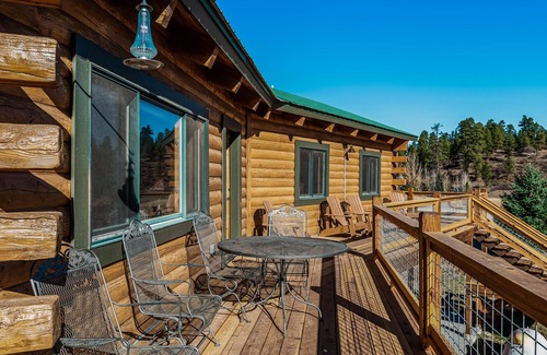 Pagosa Highlands Cabin | Large family-friendly cabin with game room, hot tub, & wraparound deck