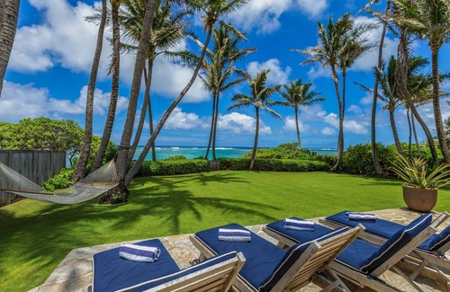 Anahola House | Large Gated Oceanfront Estate ~ Secluded on a beach, safe all year TVNC-4185