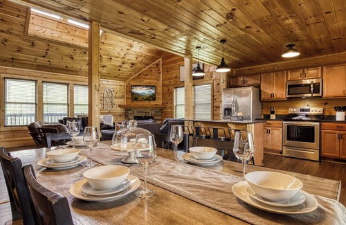 Gatlinburg - Pigeon Forge Cabin | Large Group Getaway, 2 Side by Side Cabins with Hot Tubs, Mountain Views and FUN