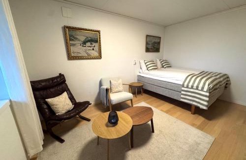 Midtsandan Apartment | Liten leilighet med hage og stort bad