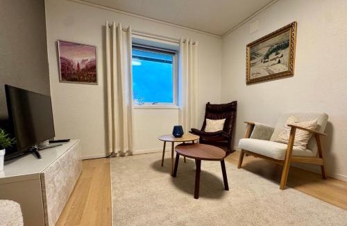Midtsandan Apartment | Liten leilighet med hage og stort bad