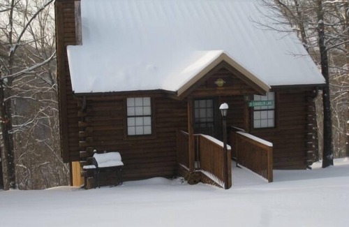 Notch Estates Cabin | Log Cabin Pool, Wooded, Secluded,Jacuzzi, WiFi, nature trails,1 mile from SDC