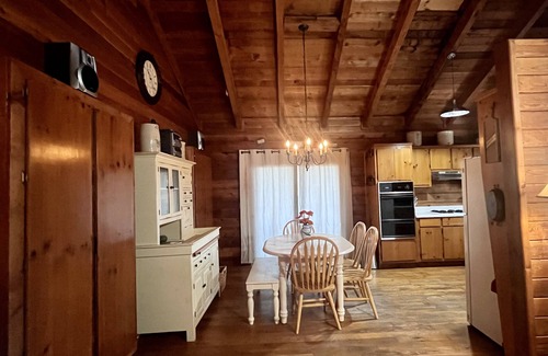 Morganton Cabin | Log cabin with awesome mountain views: Hot Tub, Game Room, Fenced Yard