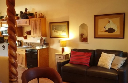 Taos Apartment | LONG TERM RENTAL ONLY: Luna Rosa at Casa Encantada Taos. Private Hot Tub.