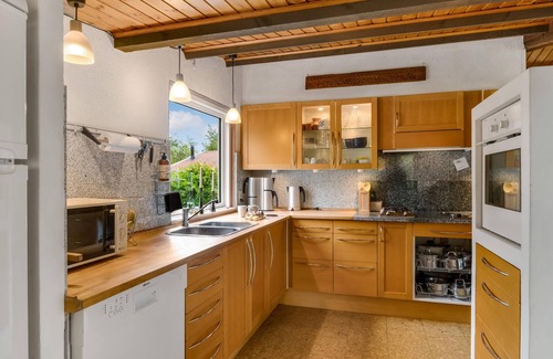 Melby House | Look forward to this large holiday home with Finnish wooden bath near Liseleje beach.