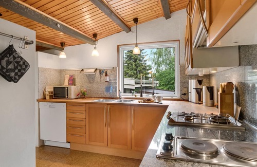 Melby House | Look forward to this large holiday home with Finnish wooden bath near Liseleje beach.