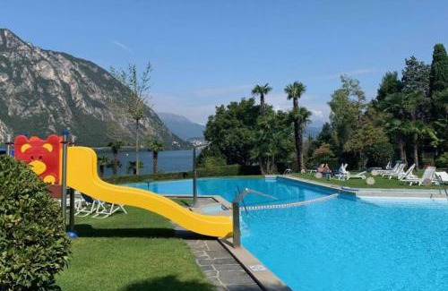 Bissone Apartment | Luganersee, Pool, Strand, Parkplatz, Suite