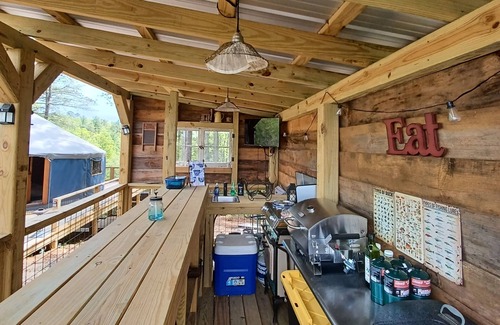 Lake Toxaway House | LUXURY GLAMPING YURT - view of devils courthouse on private 17 acres