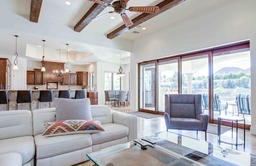 Paradise Del Este House | Luxury Paradise Valley Retreat with Splash Pad, Firepit & Sports Court