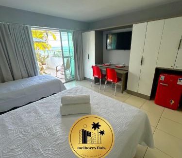 Cabo Branco Hotel | Melhores Flats - Maravilhosa varanda frente ao mar