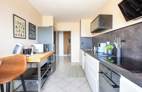 Mulhouse Apartment | Modern 2BR Sunset View over Vosges Full Kitchen Netflix & Parking